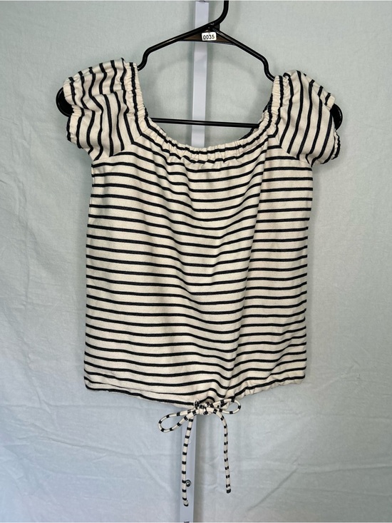 Madewell Tops - Madewell Melody Striped Off the Shoulder Drawstring Top XXS Coastal Preppy